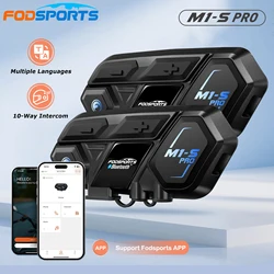 Fodsports Motorcycle Bluetooth Helmet Headset Intercom for 10 Riders M1-S Pro Wireless Intercomunicador Interphone,APP Connect