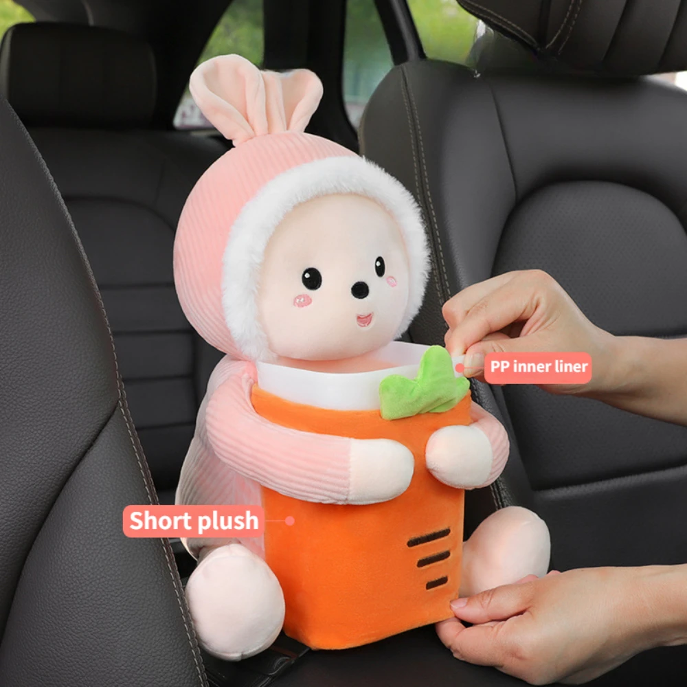 2in1 Cute Car Armrest Box Tissue Box Trash Anti Leakage Water lovely Idea Goods Boxes for Paper Handkerchiefs Napkin Organizer