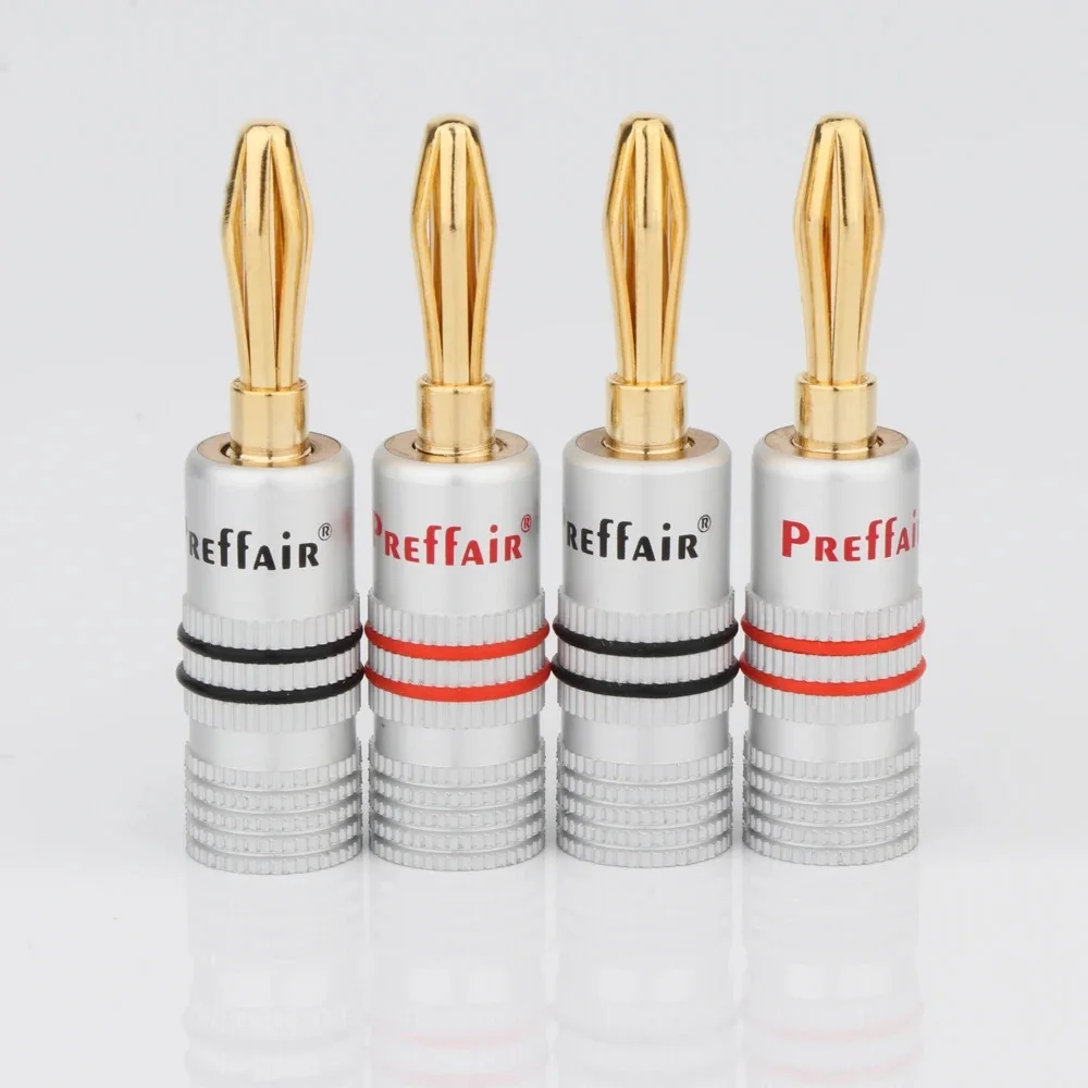 12pcs VB432G Gold Copper Audio BFA Z-Type 4mm Banana Plug Speaker Cable Connector