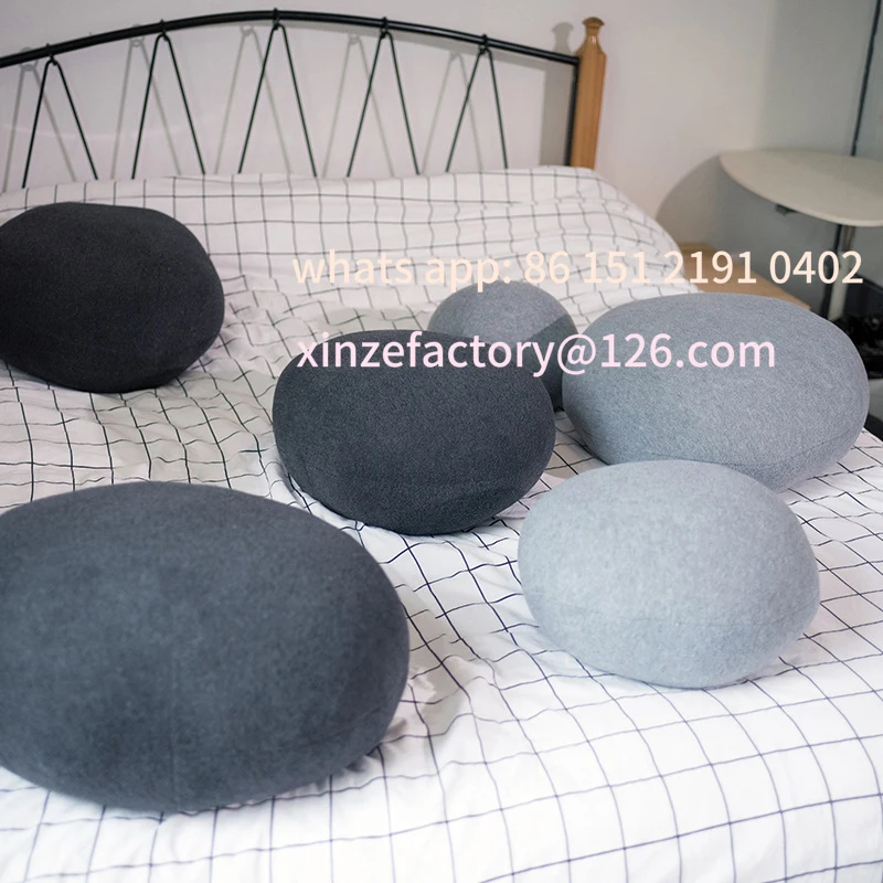 

Customizable Pillow Couch 3D Stone Throw Pillow Cushions Home Decor for Bed Soft Play Grey Color Toy Cushion fo