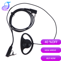 Walkie Talkie D Shape Soft Ear Hook Earpiece 2 Pin PTT with Mic Headset for UV-5R 888S 777S 666S BF Handheld BaoFeng Accessories