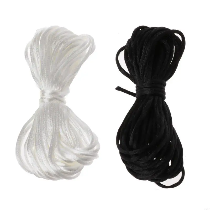 Cordón nylon satén U50F Cordida sólida 1.5 mm para joyas que fabrican collar chupas Juguetes sonajero Cord