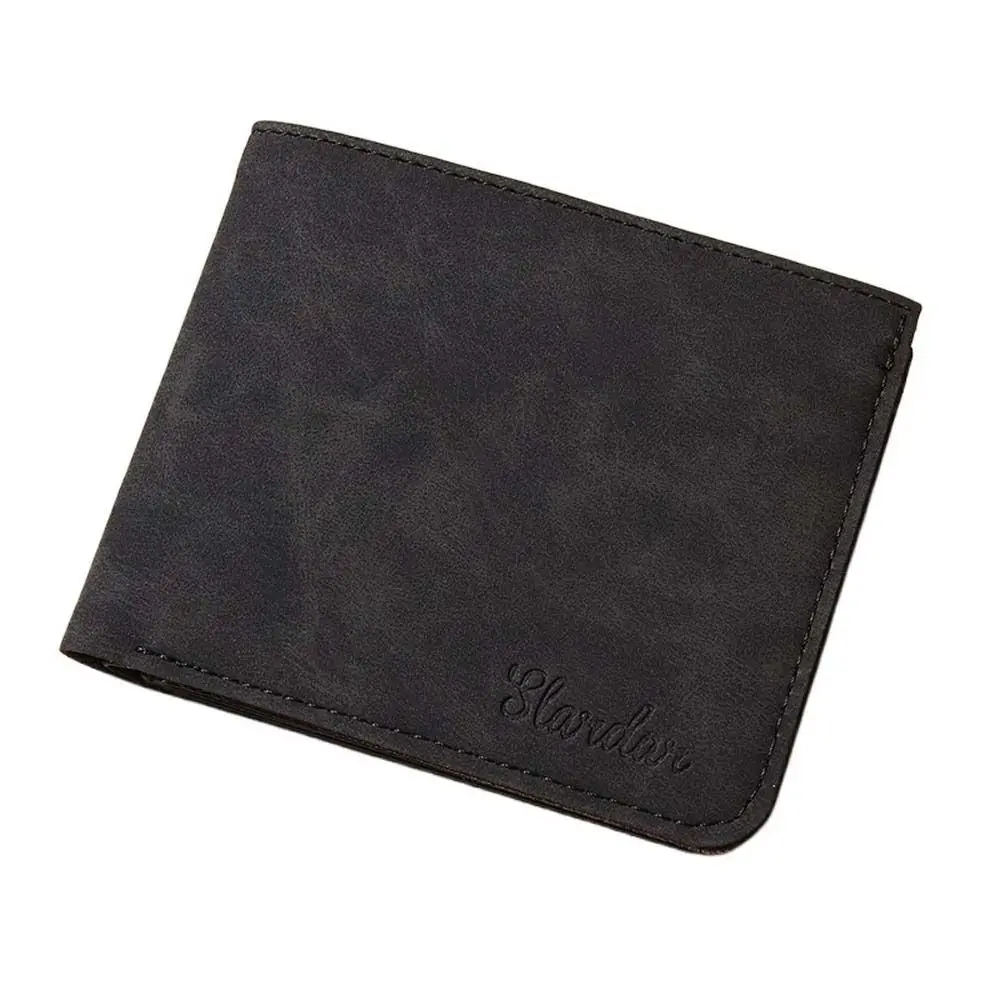Simple Money Bag Men Wallet PU Leather Multi-slot Coin Purse Short Coin Pocket Credit Card Bag Travel