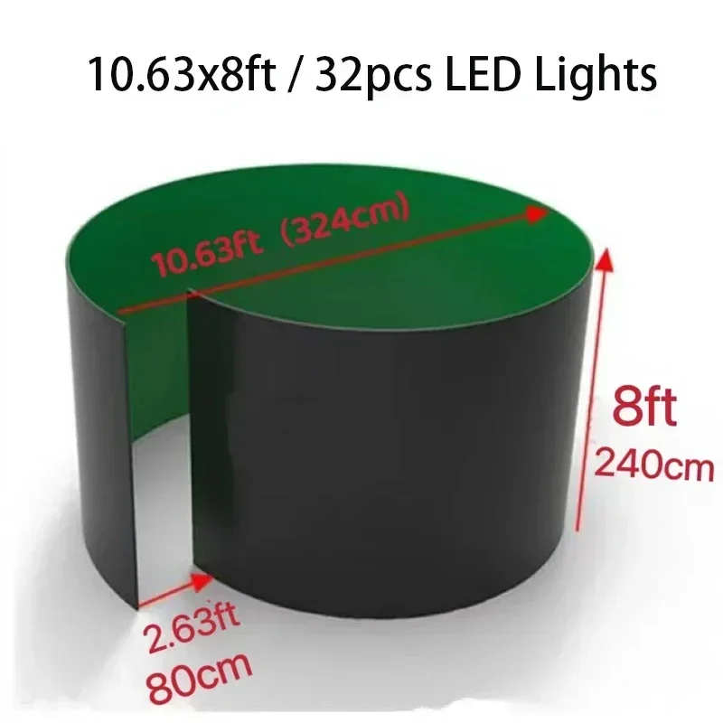 Tenda da sfondo con recinzione 360 con sfondo luminoso a LED 8 piedi 10 piedi 360 cabina fotografica supporto per recinzione a spirale per eventi di feste