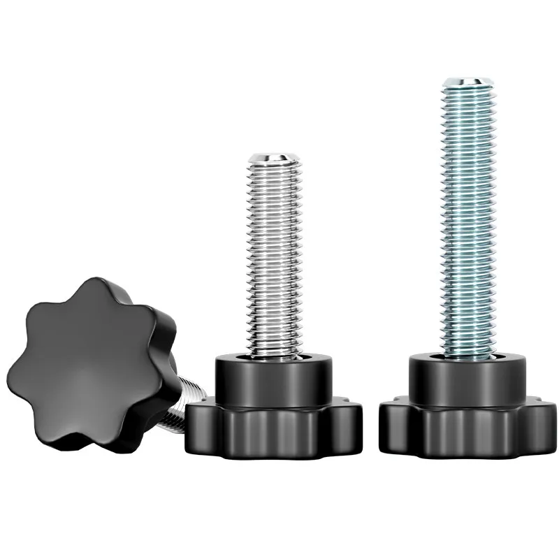 304 Stainless Steel Hand Knob Screws Bolt M3 M4 M5-M12 Bakelite Star Shape Head Thread Clamping Thumb Handle Machine Screw Bolts