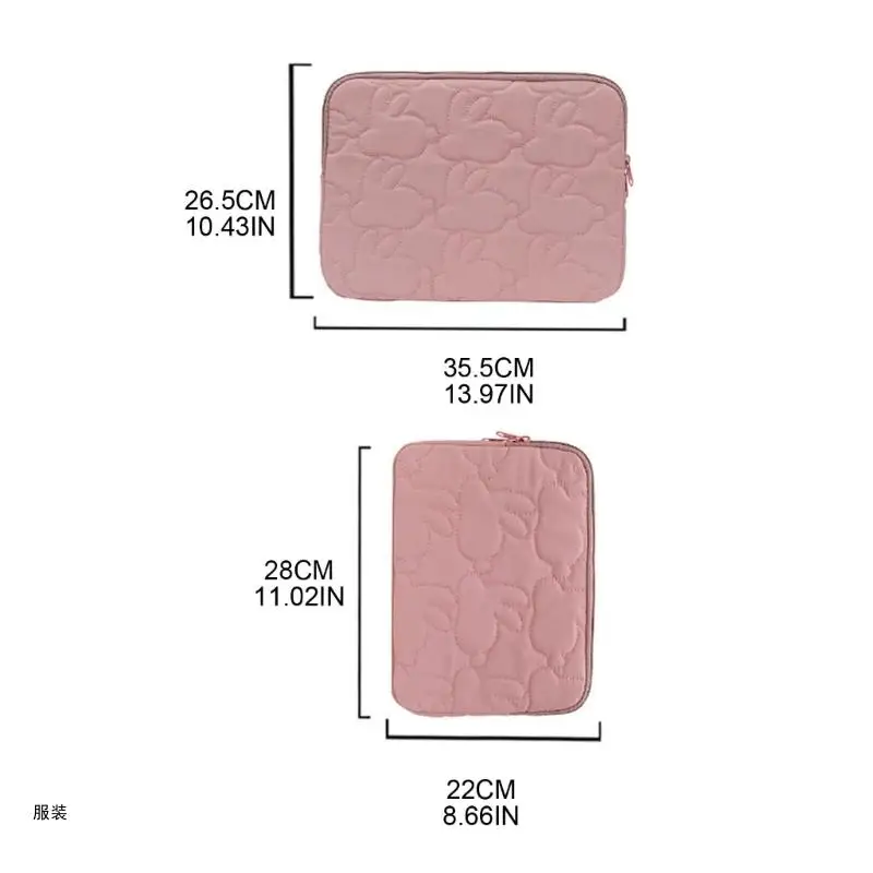 D0UD 11 13 인치 귀여운 토끼 노트북 슬리브 가방 보호 가방 태블릿 커버 노트북 보관 가방 여자 여자