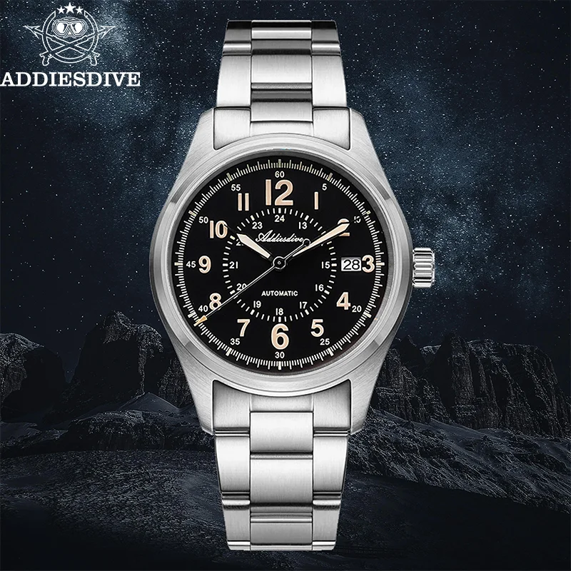 ADDIESDIVE Mechanical Watches Sapphire Glass NH35A Automatic 200m Waterproof Analog Watch BGW9 Luminous Men Steel Wristwatch