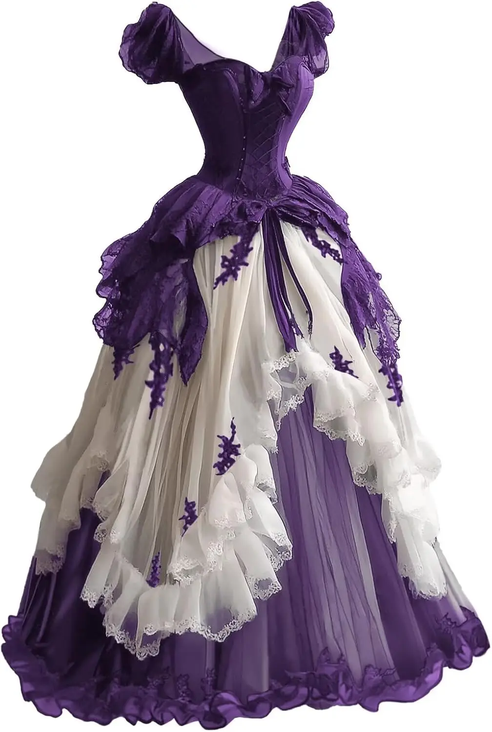 فساتين الزفاف الفيكتورية القوطية للعروس الحبيب مشد Ruched تنورة الجنية أثواب الزفاف ل Quinceanera