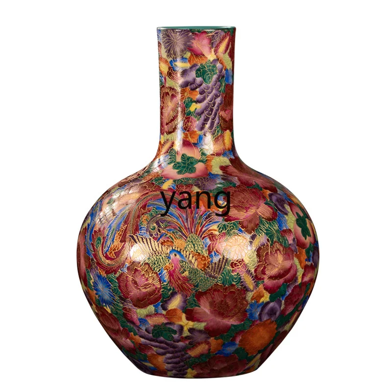 L'm'm Vase Wanhua Celestial Globe Vase Light Luxury Handmade and Hand-Painted Chinese Household Ornaments