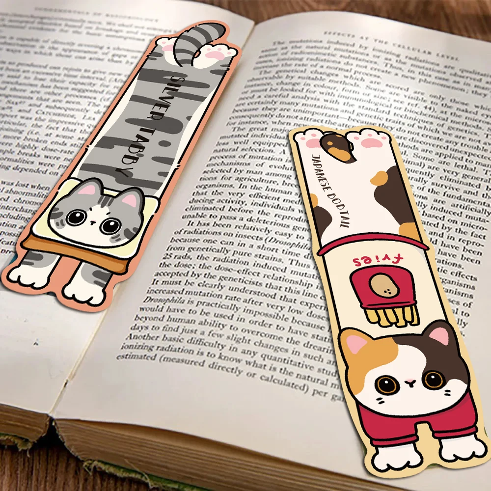 30PCS Read About The Theme Of Cats Bookmarks Aesthetic Graffiti DIY Funny Cartoon Art Picture Laptop Decorative Bookmarks
