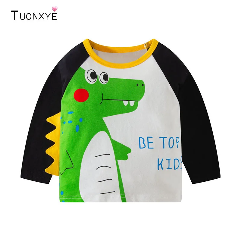 TUONXYE Jungen Kinder Langarm T-Shirts Cartoon Dinosaurier Kinder Shirts Lässige weiche Baumwolle für Top Baby Sportkleidung