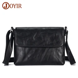 JOYIR Genuine Leather Small Messenger Bag Flap Men Shoulder Crossbody Bag Male Fashion Casual Sling Work Travel Bags New