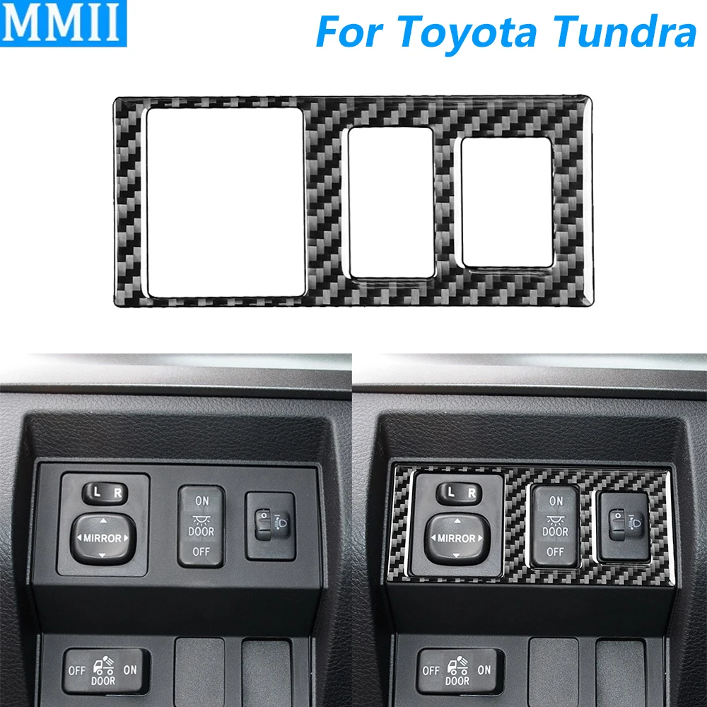 

Для Toyota Tundra 2014-2021 зеркало заднего вида из углеродного волокна, складная панель управления, накладка, автомобильные аксессуары, украшение ﻿ Наклейка