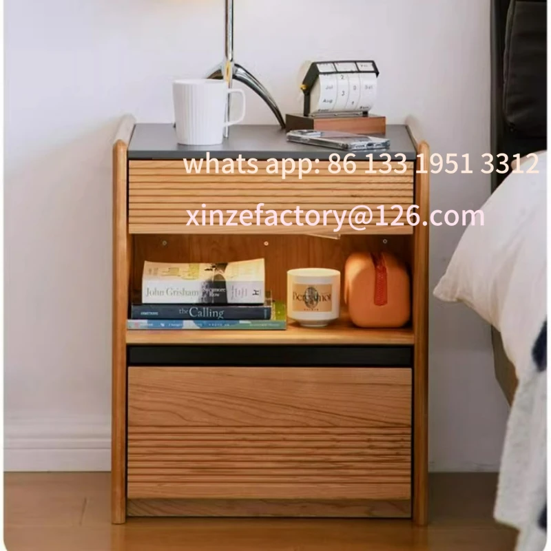 

Customizable pine cone bedside table Solid wood rock slab Small storage Bedside table Modern and simple