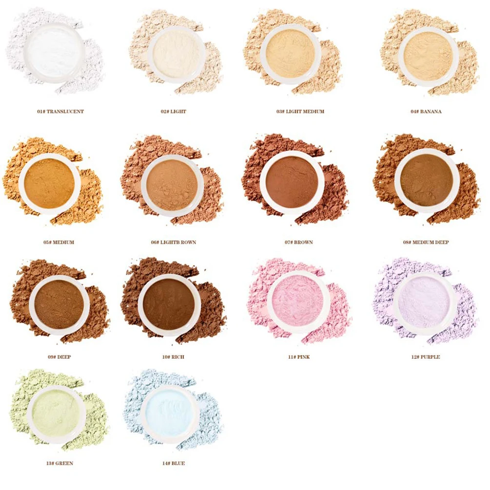 

14color Private Label Setting Powder Custom Logo Waterproof Oil-controlling Long-lasting Matte Loose Powder Blusher Makeup Vegan