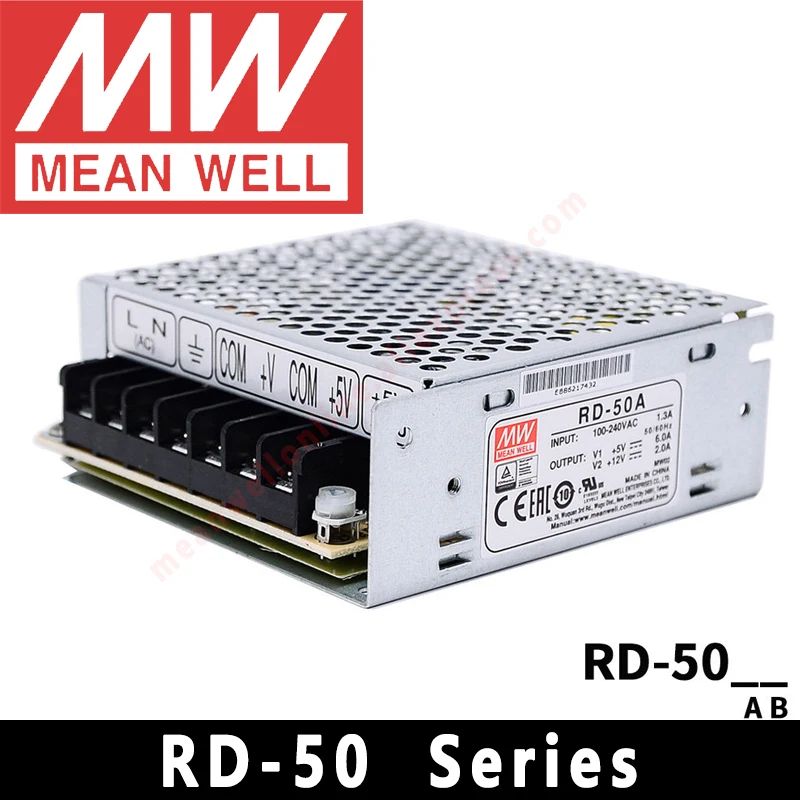 Mean Well RD-50A/RD-50B Dual Output Switching Power Supply meanwell AC/DC 50W 5V 12V 24V