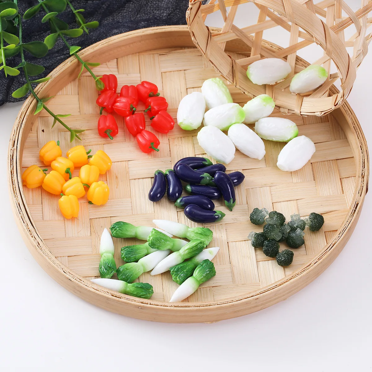 Dollhouse Mini Vegetable Pepper Cabbage Eggplant Cucumber Radish Lantern Pepper Miniature Vegetables Food Play Doll Accessories