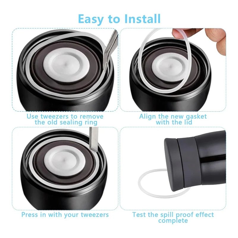 4 Uds sellos de tapa de goma de repuesto para taza de viaje Contigo de 16Oz y 20Oz pieza de repuesto de junta de tapa en forma de O-BAAX