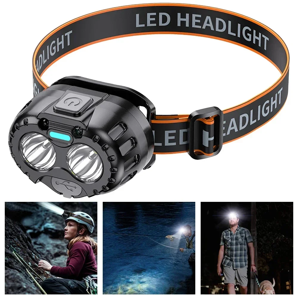 Poderoso farol led ipx4 à prova dwaterproof água lanterna de cabeça de emergência 250lm xpe led farol 500mah para pesca ao ar livre acampamento caminhadas