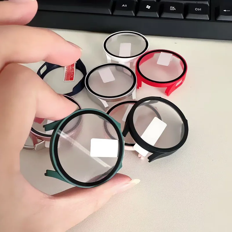 2個入り スクリーンプロテクターケース Samsung Galaxy Watch 7 6 5 4 40mm 44mm対応 ハードPCケース+強化ガラス フルプロテクトカバー バンパー