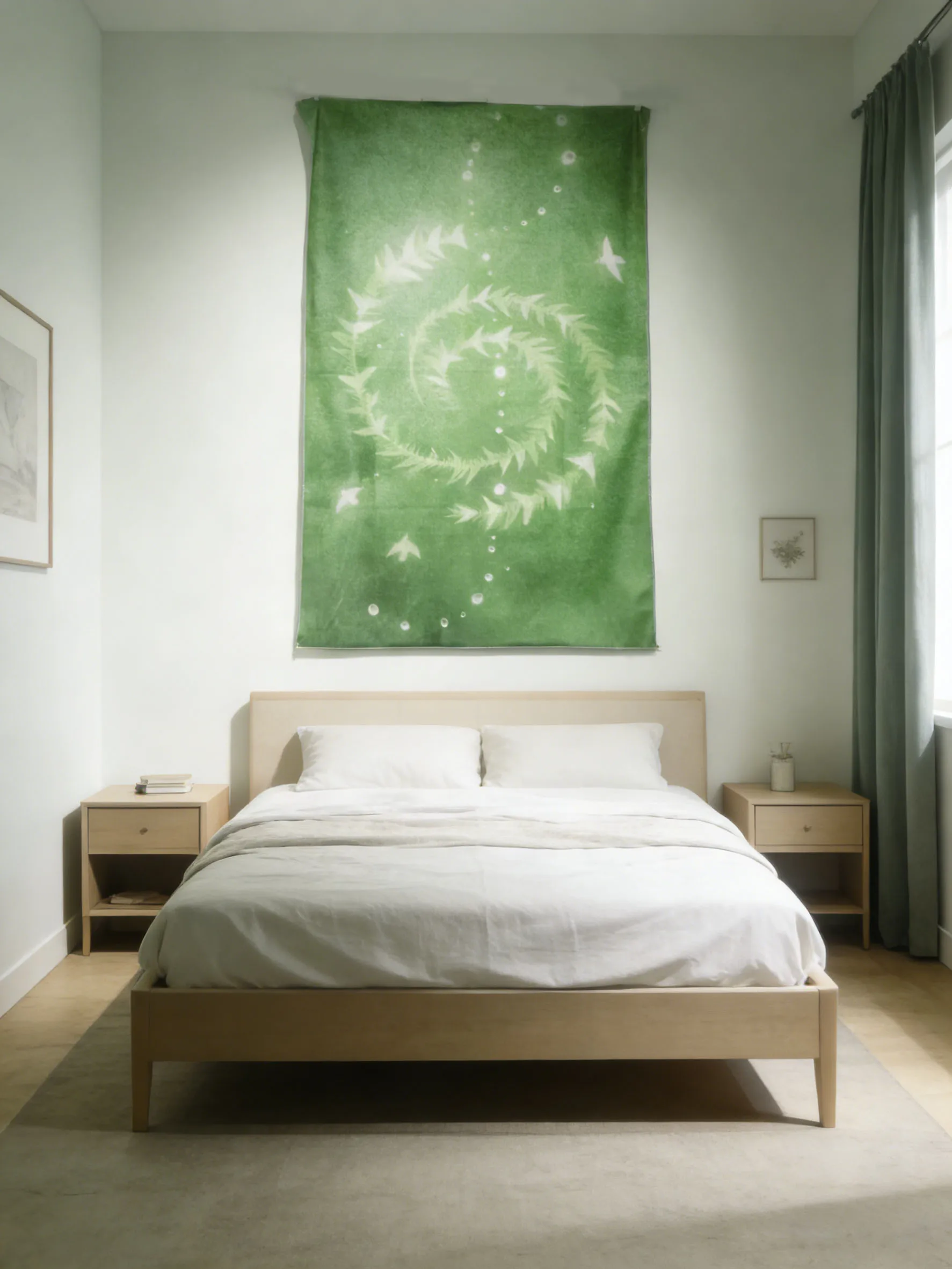 2026 Green Music Note Vintage Green Dreamcore Tapestry Bohemian Style Tapestry Dormitory Tapestry Aesthetic Wall Hanging Decor
