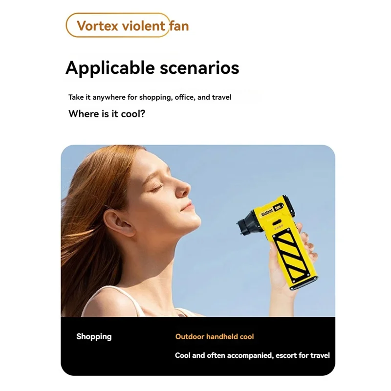 Blower Turbo Jet Fan Air Blower 110000RPM Turbofan USB Rechargeable Dust Cleaning Tools Yellow-X64A