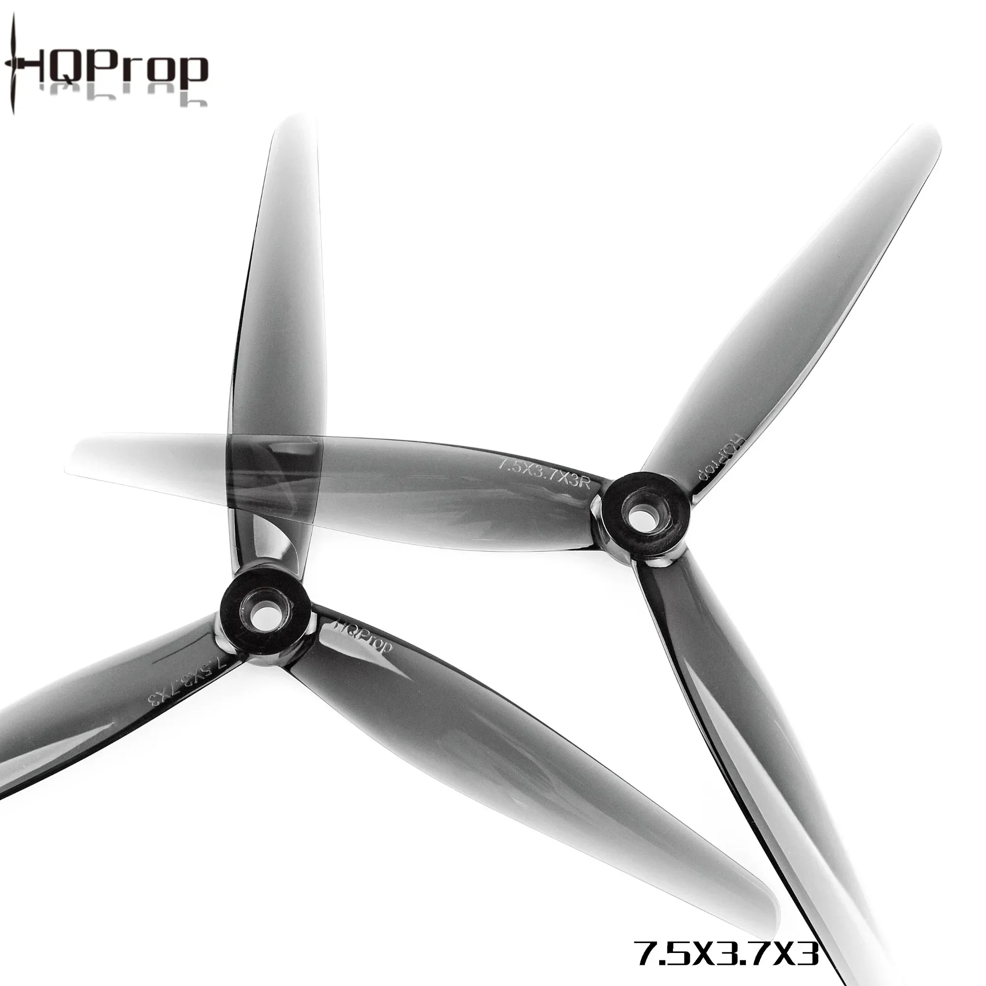 HQ 7.5x3.7x3 FPV Long‑Range Propellers, 7.5 Inch 3‑Blade PC Trans‑Grey Props (2CW+2CCW) for Chimera7 Pro Quad