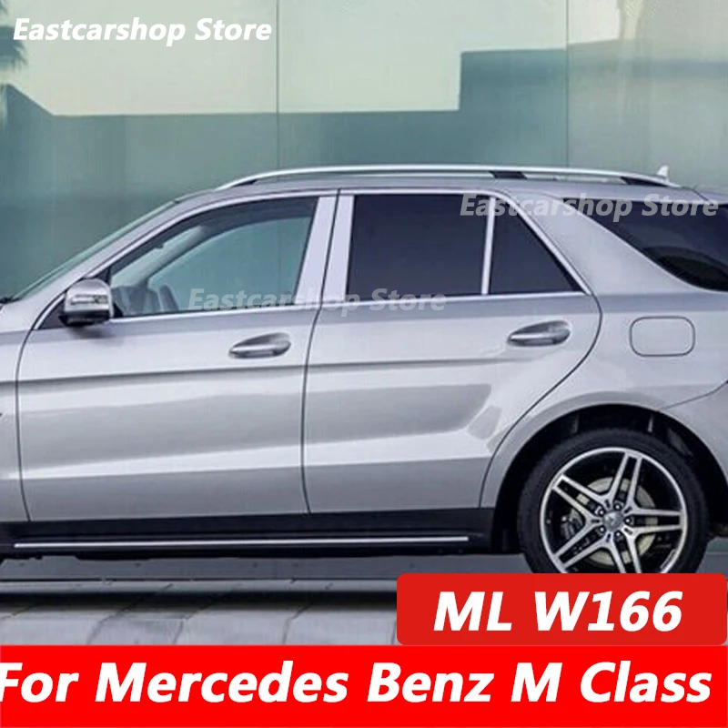 

For Mercedes Benz M Class ML W166 2012-2015 Car Stainless Steel Middle Central Column Window Trim B C Pillar Chrome Sticker