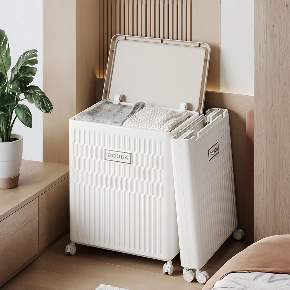 

Корзина для белья на колесиках, большая вместительная пластиковая корзина-органайзер для одежды, полотенец и домашней организации