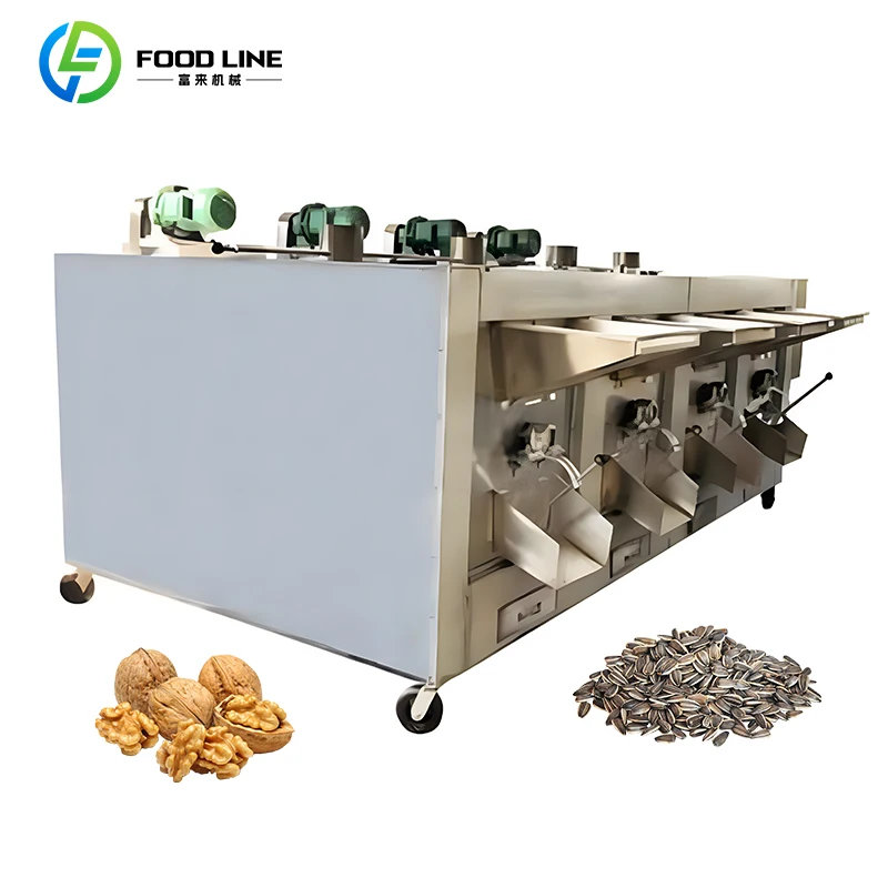 Commercial Large Capacity Rotating Drum Adjustable Heating Nut Cocoa Bean Roasting Machine