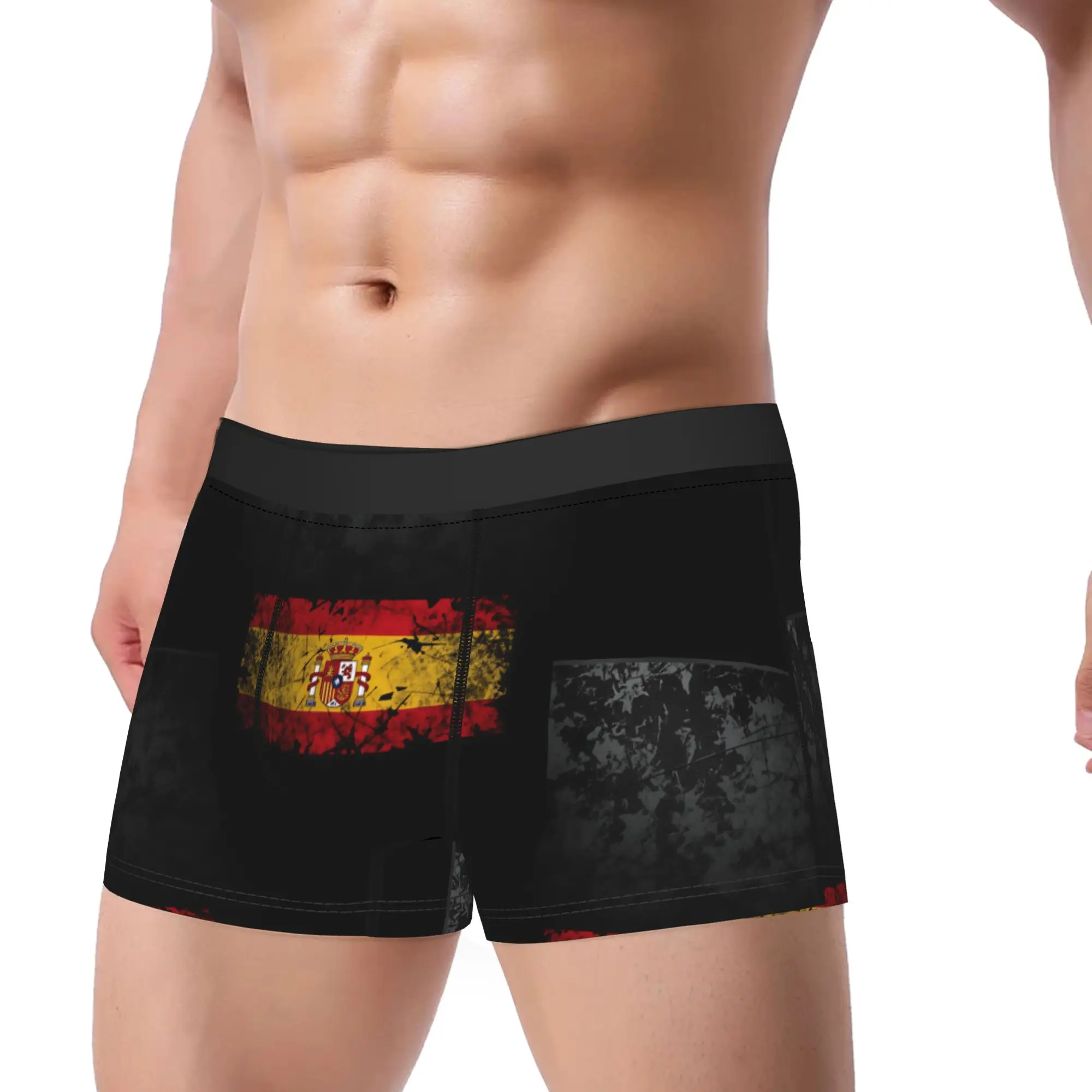 Spain Flag Boxershorts  Pouch Underwear Hot Sale Printing Shorts Briefs Comfortable Man Panties Plus Size