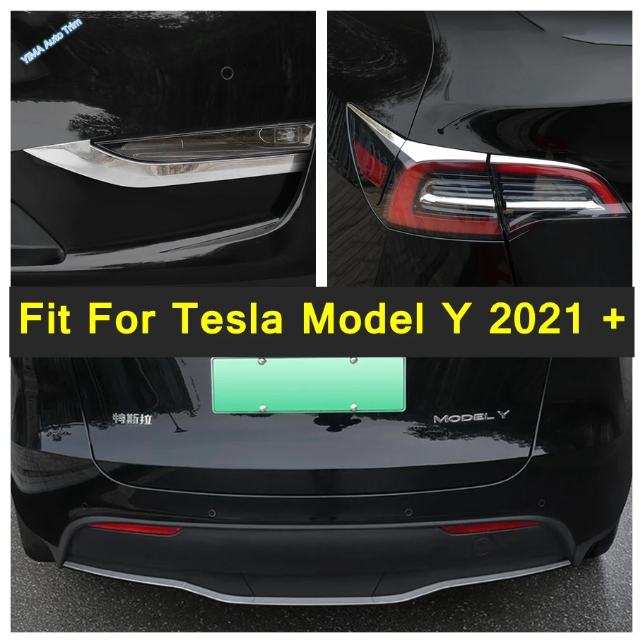 

Exterior Accessories For Tesla Model Y 2021 2022 Car Rear Bumper Diffuser Lip Spoiler / Fog Lights / Tail Lamp Shade Cover Trim