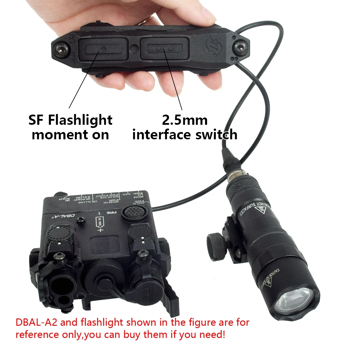 Tactical Pressure Button Remote Dual Function Switch For PEQ-15 DBAL-A2 SureFire M300 M600 Flashlight Airsoft Weapon Scout Light