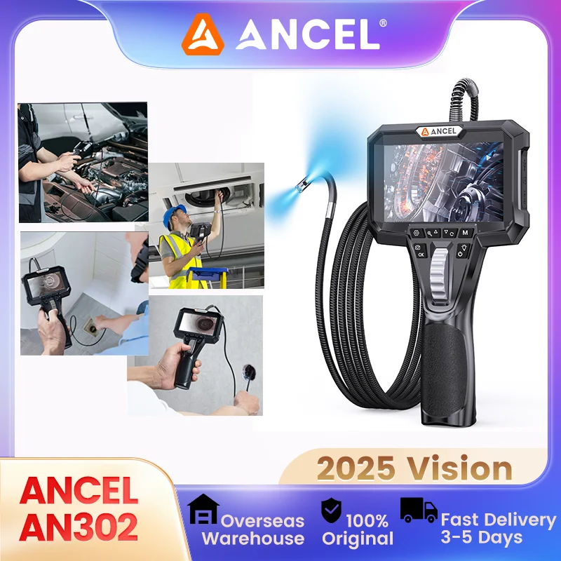 

Автомобильный промышленный эндоскоп ANCEL с камерой осмотра освещения, двойные камеры, эндоскоп с автофокусом для IMG и видео