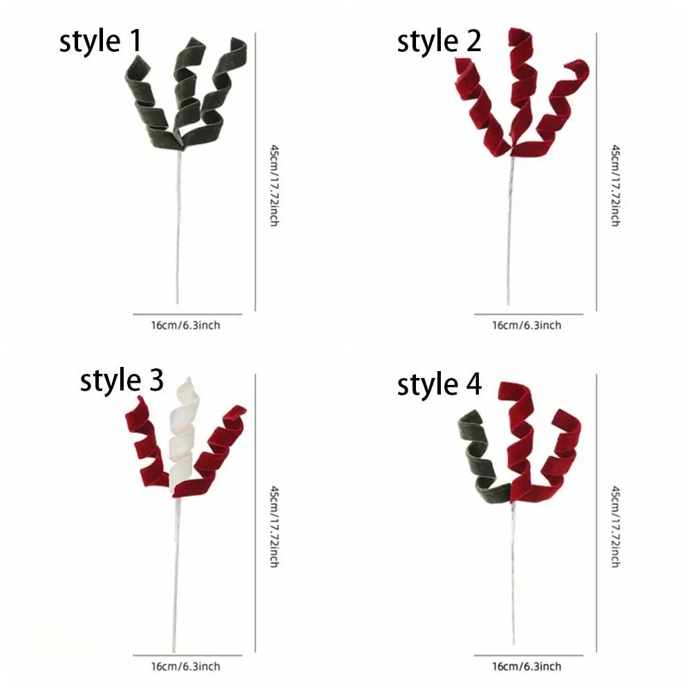 45cm Christmas Artificial Branches Handmade Realistic Christmas Velvet Stem Hanging Decorative Xmas Tree Ornaments