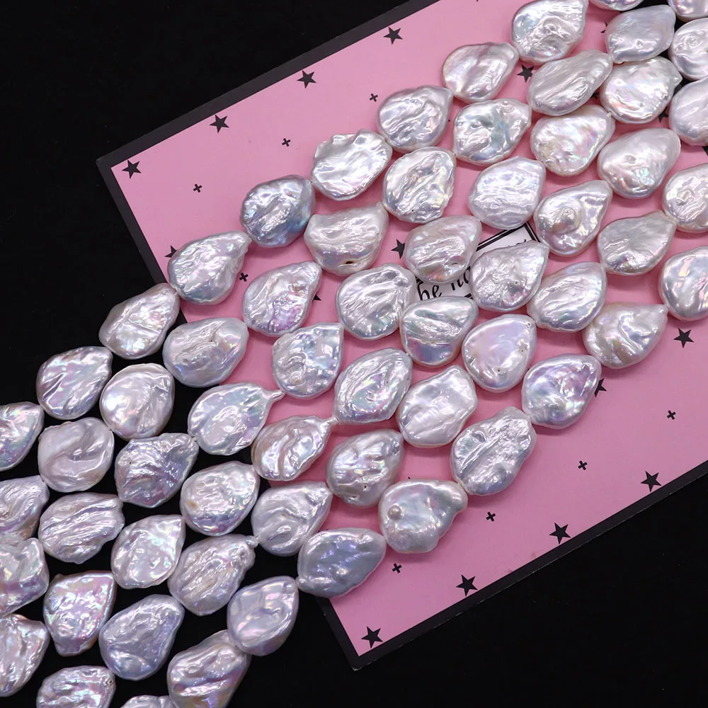 

14x19mm White Baroque-Style Natural Freshwater Pearls Irregular Teardrop-Shaped Loose Bead For DIY Necklace Bracelet Accessory