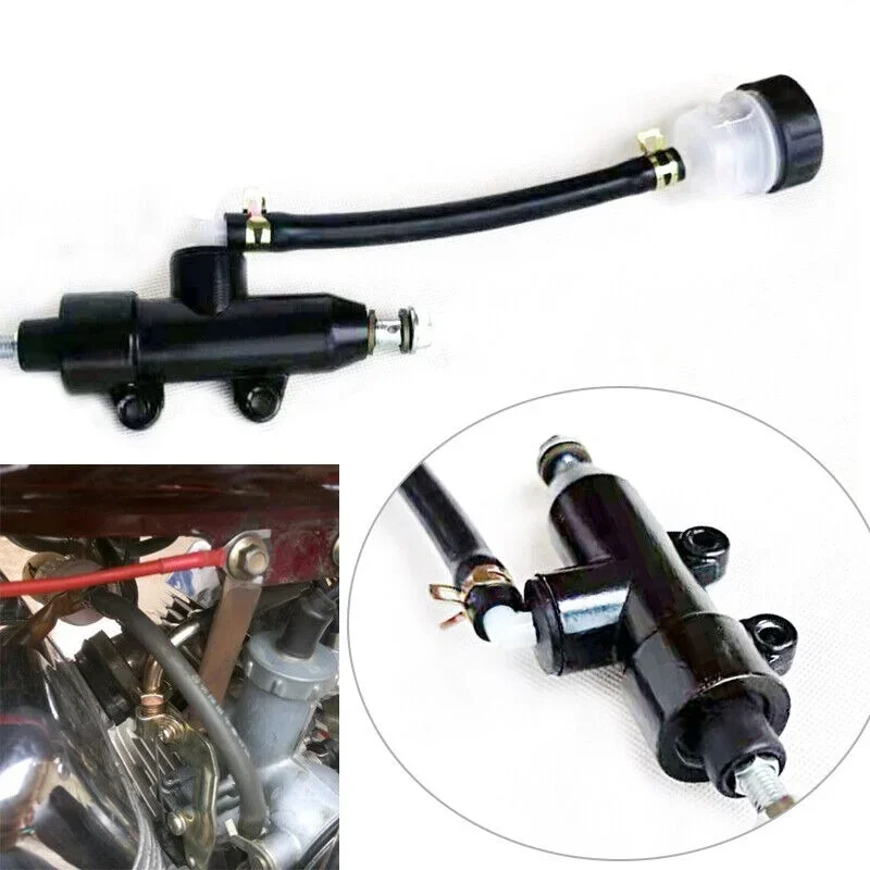 Motorcycle Pit Bike Plunger Rear Brake Master Cylinder w/Oil Cup Fluid Reservoir