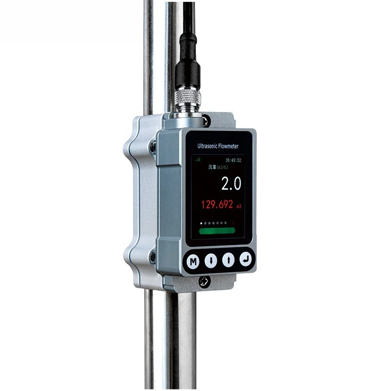 Clamp type small ultrasonic flowmeter, liquid water sewage, external snap on pipeline fixed flowmeter