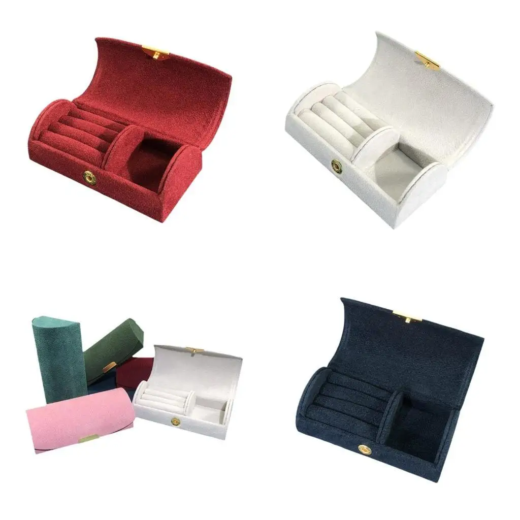 

A52E Small Jewelry Organizers Box for Women Girls with Mirror and Compartments
