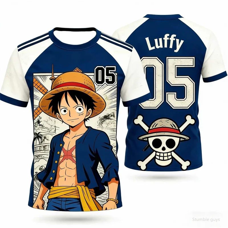 Kids One Piece T-Shirt Zoro Minimal Print Summer Casual Boys Clothes Girls Short Sleeve Men Jersey