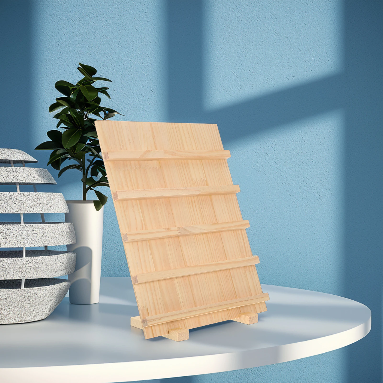 

Multi-layer Jewelry Display Stand Earring Holder 5 Layers Card Jewlery Vendors Selling Exhibitions Wood Base Stand