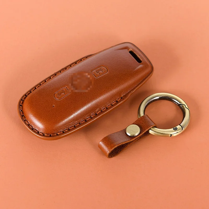 Genuine Leather Keychain Motorcycle Case For Honda GL1800 Gold Wing GoldWing 2018 2019 2020 Key Caps Holder Accessories - view 6