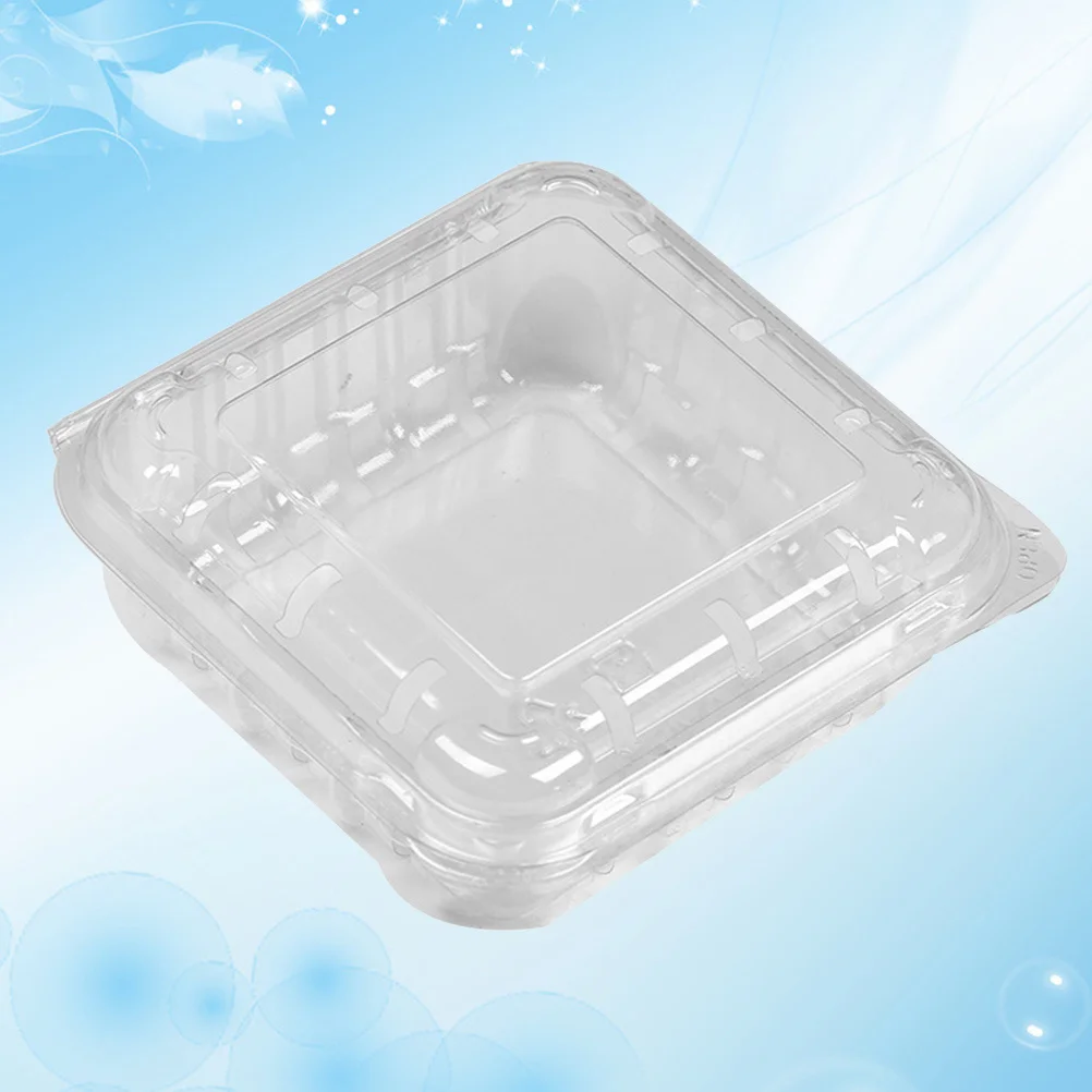

40 шт., прозрачная упаковочная коробка для фруктов, одноразовая пластиковая утолщенная квадратная дышащая коробка для хранения, использование в супермаркете