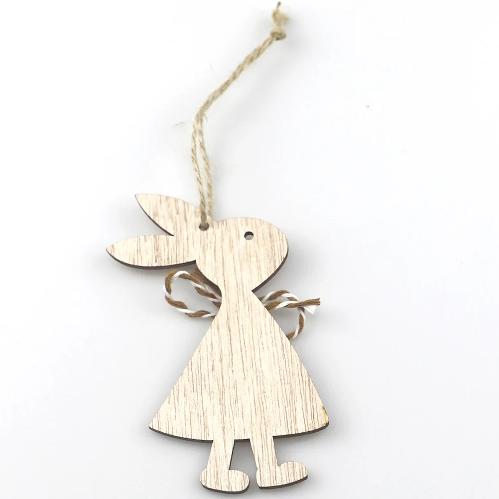 

6PCS Wooden Pendant Smooth Surface Durable Easter Wooden Pendant For Easter Decor Hanging Crafts Home Party Garden Yard naments