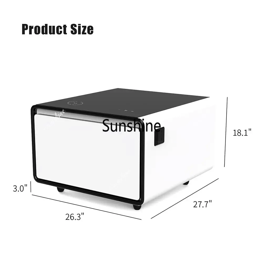 YModern Smart Coffee Table with Built-in Fridge, Wireless Charging, Power Socket, USB Ports, Outlet Protection, Customized