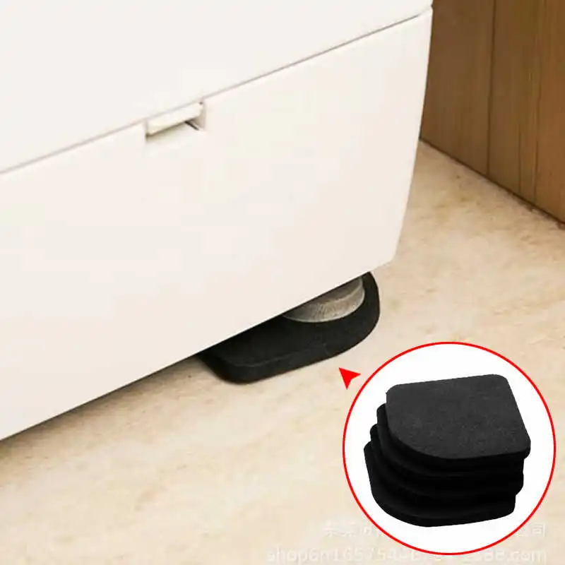 

4PCS/SET Quakeproof Non-Slip Mat Anti Vibration Shock Pad 7.5x7.5x0.6cm Black EVA Noise Canceling Washing Machine Feet Protector