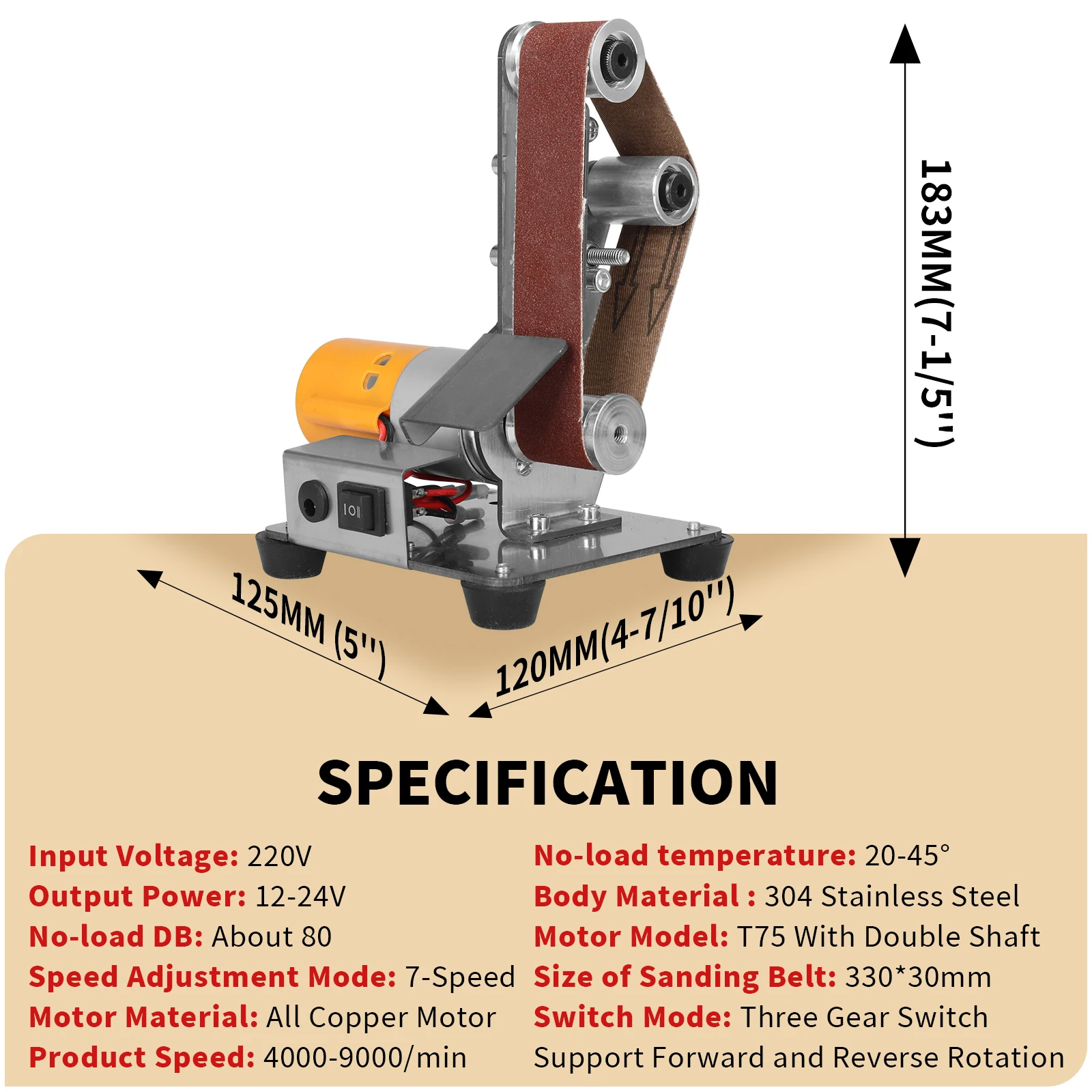 Mini levigatrice a nastro elettrica con regolazione della velocità smerigliatrice multifunzionale per lucidatura a nastro per affilare i coltelli rettifica fai da te Tool110-220V