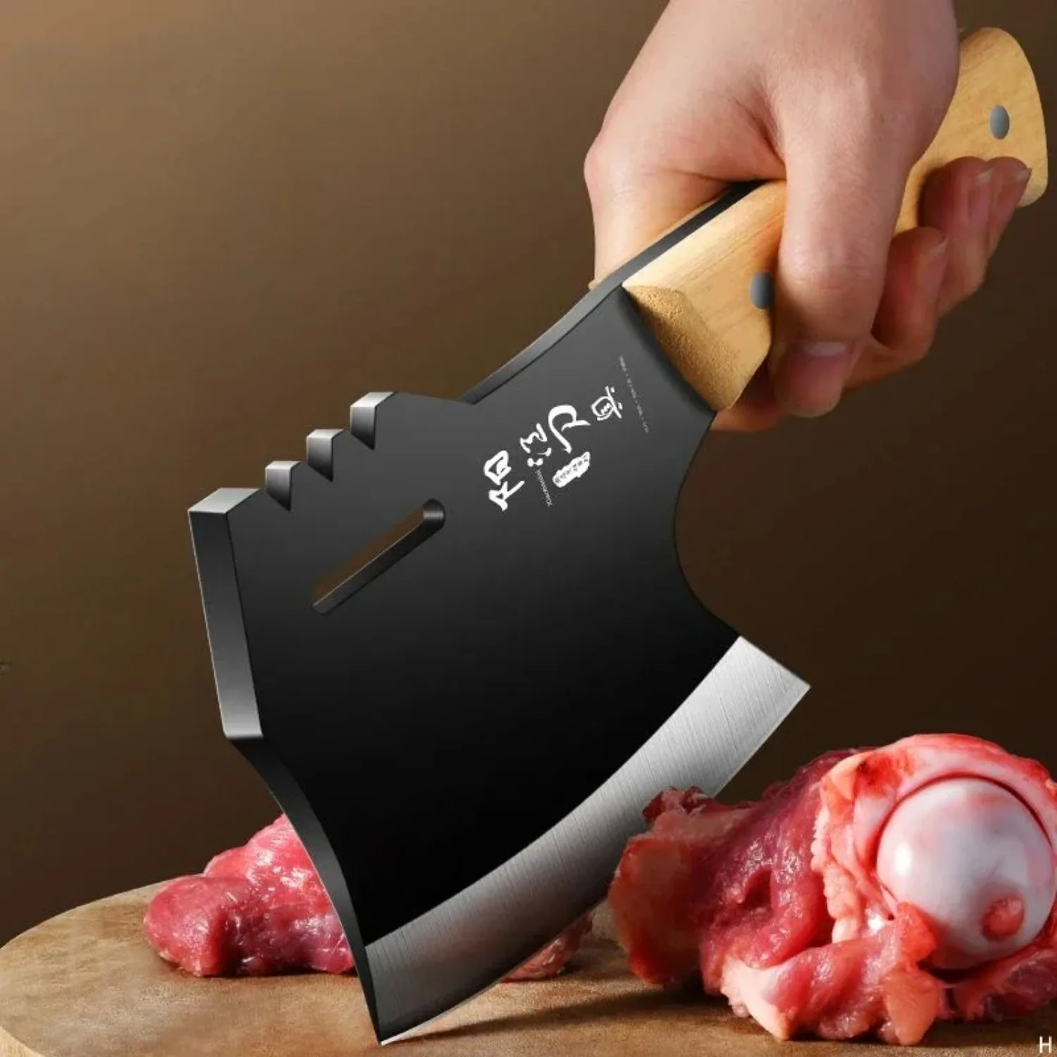 New High Hardness Steel Bone Chopping Axe, Butcher's Specialized Kan,Big Bone,Household Bone Cutting Knives