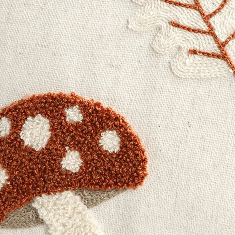 New Soft Throw Pillow Covers Mushroom Zipper Closure Decorative Pillow Case Orange Red Maple Leaves Cushion Covers Sofa Decor