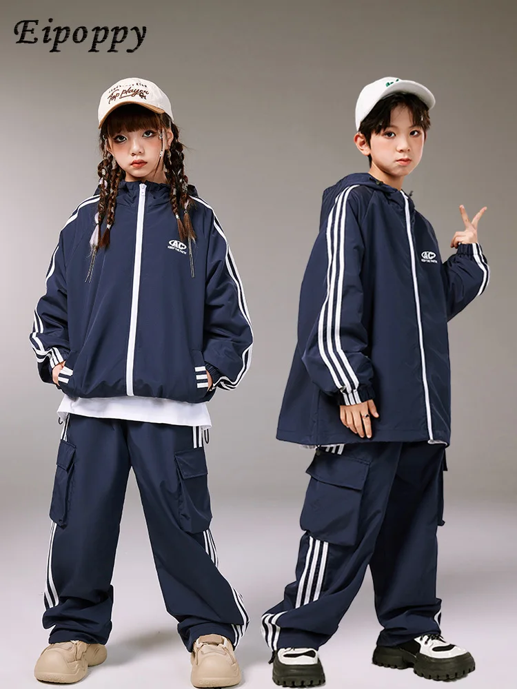 Boys and Girls Autumn Sports Suit Business Attire Cool Handsome Hip Hop Costume Children's Hip Hop Hiphop Costume